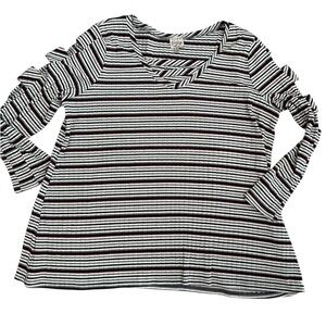 Como Vintage Striped Long Sleeve Top Size 2X